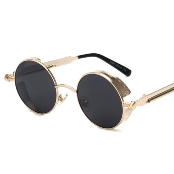 Kachawoo okrągłe steampunk okulary dla mężczyzn vintage okulary para punk okulary dla kobiet lato 2018 Mężczyźni prezent UV400