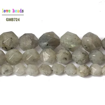 Kamień naturalny koraliki szlifowane szary Labradoryt okrągłe luźne koraliki do wyrobu biżuterii bransoletka 6/8/10 mm 15 cali