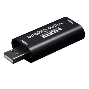 Karta video USB 2.0 HDMI kompatybilny z HD Video Grabber Record Box czarny do nagrywania DVD-kamery Camera Recording Live Streaming