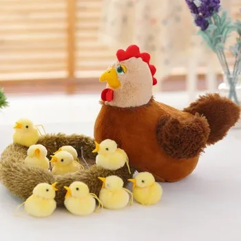 Kawaii Pluszowe Zabawki Do Kurczaka Słodkie Gniazdo Kurczak Realistyczne Wróble Boże Narodzenie Zabawki Na Prezenty Dla Dzieci, Edukacyjne Dla Dzieci Zabawki Miękkie