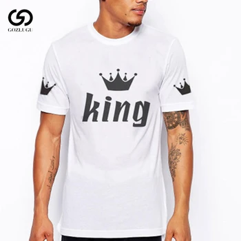 King Queen Lovers Tee koszulka Imperial Crown Printing Couple Clothes lovers Tee Shirt Femme