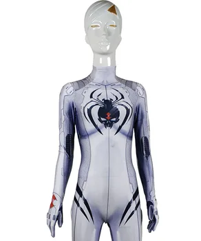 Kobieta pająk body Biały Jamie Тиндалл wdowa cosplay kostium skóra elastan Zentai Kobieta Pająk Halloween kostium