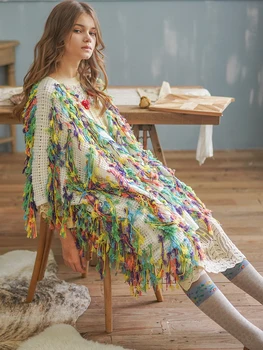Kobiety Wiosna-Jesień Pull Femme Nouveaute 2020 Artystycznej Zbyt Duży Kutas Sweter Z Dzianiny Sweter Codzienny Ultra Wolny Sueter Mujer