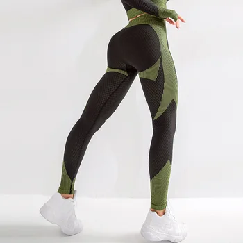 Kobiety Z Wysokim Stanem Bezszwowe Sportowe Legginsy Push Up Hip Yoga Pant Tummy Control Joga Legginsy Fitness Siłownia Legginsy Sportowe Rajstopy