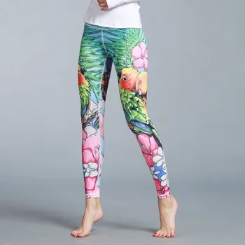 Kolorowe do wydruku kobiety joga spodnie wysokiej talii elastyczne bezszwowe legginsy fitness trening jogging push up sportowe spodnie siłownia legginsy