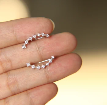 Koreański biżuteria Cyrkon Kryształ 925 srebro próby geometria kolczyki pręta dla kobiet oświadczenie ucho biżuteria hurtowych wysokiej jakości