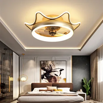 Korona sypialnia światło żyrandol lampa sufitowa wentylator lampa wisząca luksusowy pokój dla dzieci dla dziewczyn Droplight akrylowa 48 W 80 Watt lampa