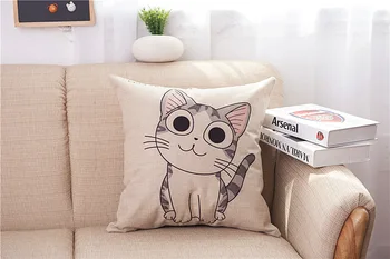 Kot drukowany bawełna pościel kanapa poduszka objęcia poduszka 45x45cm/17.7x17.7