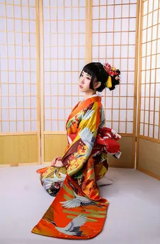 Krajowy japońskie kimono yukata z Obi odzież Damska cosplay klasyczny kostium sceniczny tradycyjny strój D9010