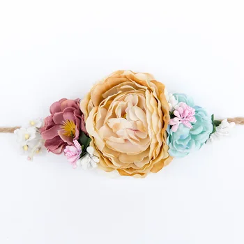 Księżniczka kwiat plażowe opaski dla dzieci kwiatowe opaski na urodziny dla dzieci akcesoria do włosów czapki zdjęć pro [dejorchicoco]