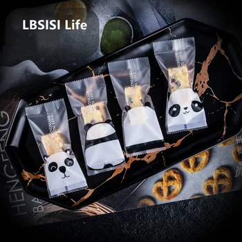 LBSISI Life 200pcs Hot Seal Bag Panda Hand Made Nougat Candy Chocolate Cookie Baking Machine Sealed Food Packing Party Favors