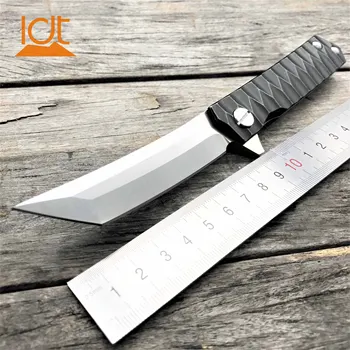 LDT Twosun Tanto składany nóż D2 ostrze stalowy uchwyt taktyczne noże camping survival polowanie przewodnik Flipper nóż EDC narzędzia