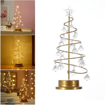 LED Crystal Diamond Christmas Tree Night Light Battery Powered Decor Fairy Lamp prezenty do sypialni, salonu blaty