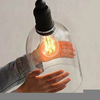 LED wisząca szklany kuchenny lampa Vintage Lamp oświetlenie przemysłowe do kuchni Island Bar Home Deco lampa wisząca