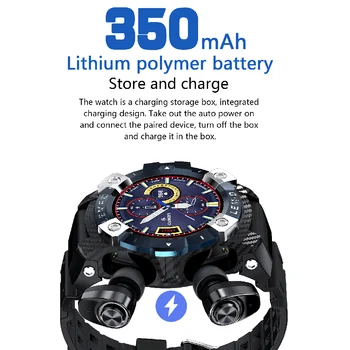 LEMFO LEMD 2020 Sport Smart Watch TWS słuchawki Bluetooth 2In1 360*360 HD wyświetlacz 350 mah bateria wielojęzyczne inteligentne zegarki męskie