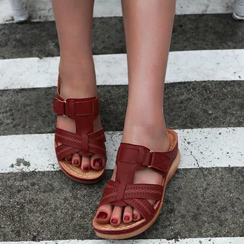 LOOZYKIT nowe letnie sandały damskie szyć sandały damskie open toe buty Casual 2019 moda platforma slajdy obuwie plażowe