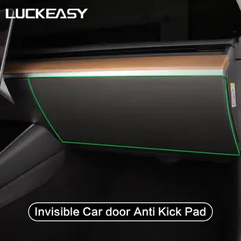 LUCKEASY dla Tesla Model 3 2018-2019 niewidzialna drzwi samochodu anty-Kick Pad ochrona boczna krawędź folia protector naklejki