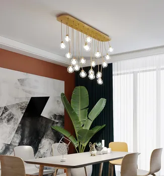 Lampa sufitowa żyrandol nowoczesny, kreatywny G9 Glass Ball wiszące lampy do jadalni, salonu, kuchni Home Deco Multi-Head lamp