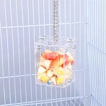 Legendog 1szt wielofunkcyjny ptasia Podajnik twórczy akrylowy podwieszany karma, zabawka ptak papuga Podajnik Pet Feeding Supplies