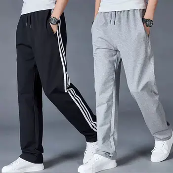 Letnie cienkie dorywczo sportowe spodnie Męskie bawełniane temat proste nogi plus tłuszcz plus rozmiar męskie spodnie 2020