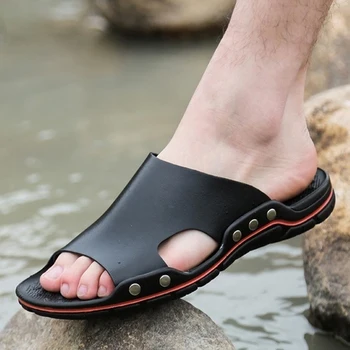 Letnie fajne wodne japonki mężczyźni wysokiej jakości miękki masaż plażowe klapki moda mężczyzna Dorywczo buty