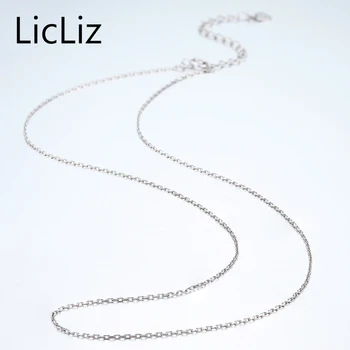 LicLiz srebra próby 925 łańcuszek naszyjnik dla zawieszeń 41 cm + 5 cm zaawansowane łańcucha biżuteria выдвижное długi naszyjnik LN9995