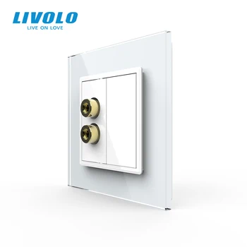 Livolo EU standard Sound Wall Socket, Sound banana plugs,New Style Crystal Glass Panel