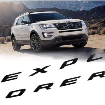 Logo samochodu Explorer godło przedniej maski 3D litery Explorer naklejka pasuje do Ford 2011-2019 Explorer (czarny połysk)