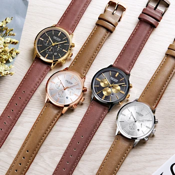 MEGIR 2 szt./kpl. chronograf Mężczyzna Kobiet zegarki najlepsze marki luksusowych kilka godzin moda, sport, Kwarcowy zegarek dla miłośników zegarek