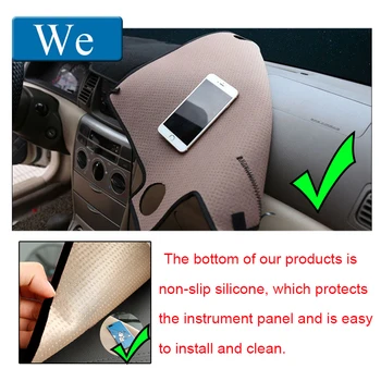 MIDOON pokrywa desce rozdzielczej samochodu dla Hyundai Accent Verna 2012 2013 2016 2017 Solaris Dash Mat Pad Carpet Anti-UV i Anti-slip