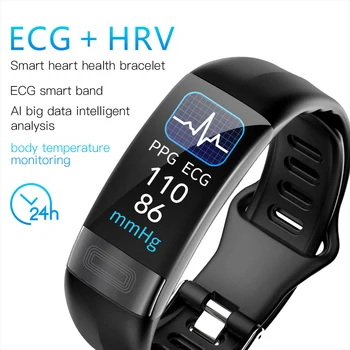 MKS11plus ciśnienie krwi Smartband monitor rytmu serca PPG EKG inteligentne bransoletka aktywność fitness tracker pomiaru temperatury ciała