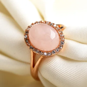 MOONROCY Drop Shipping sześciennych cyrkon moda Kryształ biżuteria różowe złoto kolor różowy srebrny kolor zielony opal pierścień dla kobiet prezent