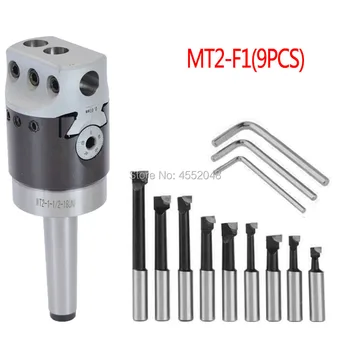 MT2 zbieżność,MT2 - F1-12 50 mm Nudne głowica z chwytem MT2 i 9 szt. 12 mm wytaczaki zestaw, najlepsza jakość