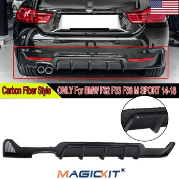 MagicKit zderzak tylny dyfuzor podwójnego układu wydechowego do BMW serii 4 F32+19 Carbon Style