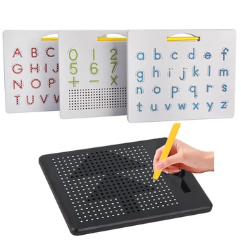 Magnetyczny tablet Magnes Pad rysunek płyty stalowej kuli rysik Pop Bead Learning edukacyjne pisemne zabawki dla dzieci prezent