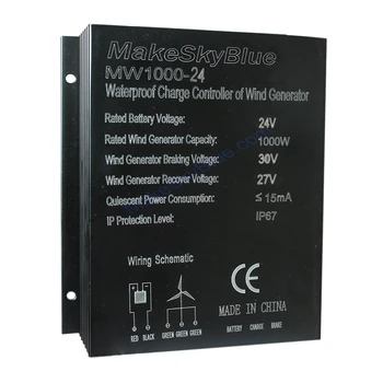 MakeSkyBlue Wind Charge Controller for 1000W Wind Turbine Generator Only 24V Batteries Not for Solar Panel Clean Energy