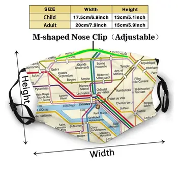 Mapa Metra Indywidualny Projekt Maska Do Twarzy Антипылевой Filtr Diy Print Są Zmywalni For Adult Kids Paris Paris Mask Metro Metro Mask