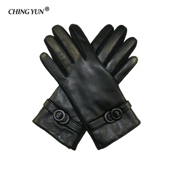 Markowe rękawice zimowe moda damska operacyjne telefonów rękawice zamsz skóra owcza damskie rękawice ciepłe, miękkie kobiece purfle glove03