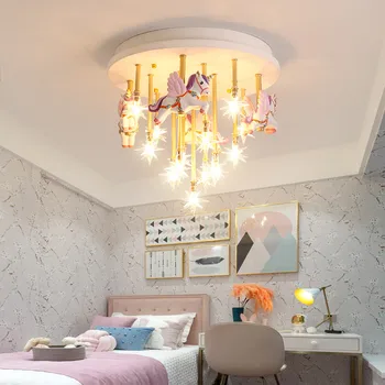 Merry Go Round Shape Led Cute Bedroom Lights For Girls Baby Room Light For Kids Room Boy Room Lighting Kds Żyrandol Światło Lampy