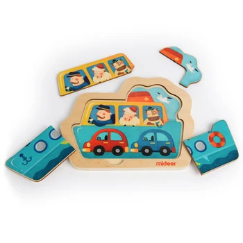 MiDeer 5 szt. puzzle drewniane zabawki terapia poznawczo-Drogowa logiczna gra edukacyjna dla dzieci, drewniane zabawki dla dzieci puzzle 1-2Y prezent dla dziecka