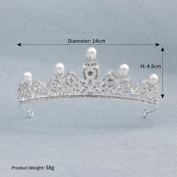 Miallo barokowe perły austriacki rhinestone tiara i Korona kobiece nakrycie głowy Europa Vintage Królowa Księżniczka Korony ślubne ozdoby do włosów