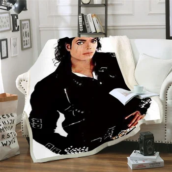 Michael Jackson 3D drukowane Sherpa koc sofa kołdrę podróży pościel gniazdo velvet miś rzut Флисовое koc narzuta 04