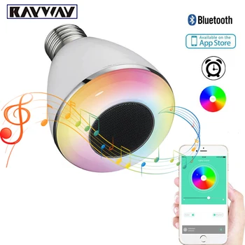 Mini 9W E27 LED Lamp bluetooth speaker bulb APP Control led light lamp White + RGB LED Music Bulb Timing Alarm LED Smart Bulb