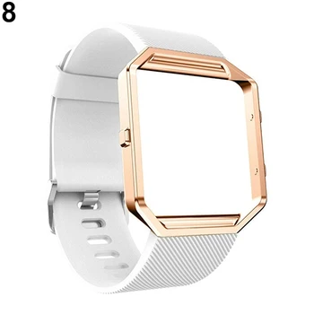 Miękki silikonowy pasek do zegarka Smart Watch wymiana sportowego bransoletki watchband z ramką z różowego złota dla Fitbit Blaze