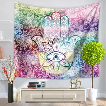 Moda Sztuka Abstrakcyjna Dłoń Rysunek Wzór Na Ścianie Gobelin Ręcznik Plażowy Maty Piknikowe Mata Do Jogi Kolorowe 2 Rozmiary