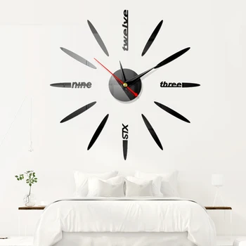 Moda luksusowe okrągłe ozdoby domu korytarz naklejki ścienne akrylowe 3D efekt lustra nowoczesny styl Diy zegarek kwarcowy zegar ścienny