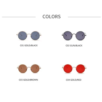 Moda retro okulary przeciwsłoneczne metalowe okrągłe vintage okulary dla mężczyzn/kobiet luksusowe okulary małe czerwone herbaty soczewki Lunette Soleil Homme