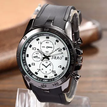 Moda wojskowe męskie zegarki Skórzany pasek 3 tarcza męskie zegarek czarny zegarek kwarcowy zegarek męski zegarek reloj deportivo hombre prezent