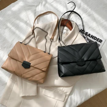 Moda łańcuch Crossbody torby dla kobiet nowy klapa torby projektant torebki skóra ekologiczna podróży damska torba na ramię