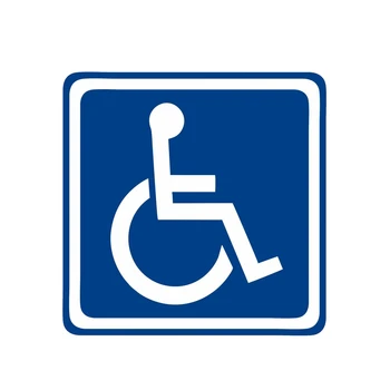 Moda инвалидный znak niepełnosprawności mobilność parkowanie samochodu naklejka samochody zewnętrzne akcesoria pvc naklejki dla Bmw, Audi,14 cm*14 cm